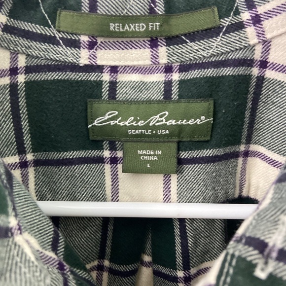 Vtg Eddie Bauer Relaxed Fit Sz L Button Up Shirt - Picture 4 of 8